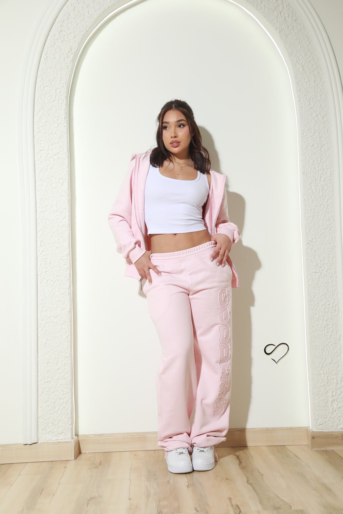 Conjunto Goddess Bordado Rosado